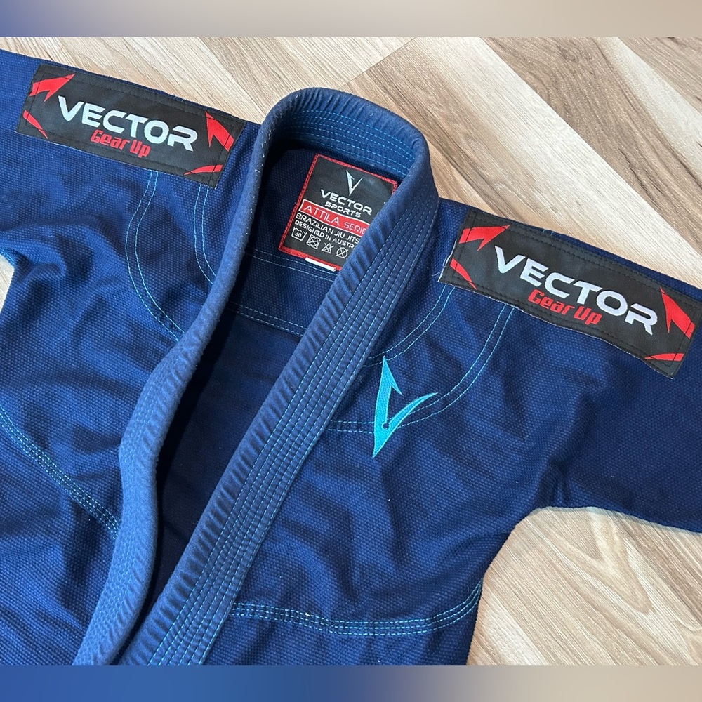Vector Sports Gear Up Brazilian Jiu Jitsu Blue Gi Top K2 Attila Kids *Top Only